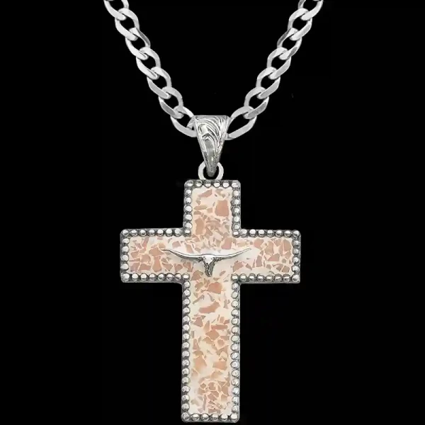 Elizabeth Cow Print Cross Pendant